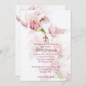 ピンクシンビジウムオーキッドファースト招待状 招待状 (正面/裏面)