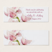 ピンクシンビジウムオーキッドフローラ結婚式の引き出物ラベル (正面&裏面)