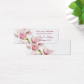 ピンクシンビジウムオーキッドフローラ結婚式の引き出物ラベル (デスク)