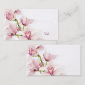 ピンクシンビジウムオーキッド結婚フローラ座席表 プレイスカード (正面/裏面)