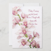 ピンクシンビジウムオーキッド結婚式招待状5x7サイズ 招待状 (正面)