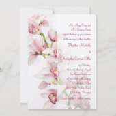 ピンクシンビジウムオーキッド結婚式招待状5x7サイズ 招待状 (裏面)