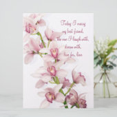 ピンクシンビジウムオーキッド結婚式招待状 招待状 (スタンド正面)