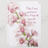 ピンクシンビジウムオーキッド結婚式招待状 招待状 (正面/裏面)