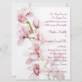 ピンクシンビジウムオーキッド結婚式招待状 招待状 (裏面)