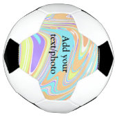 ピンクシンプルがかったオレンジ色の黄色の抽象芸術名tを追加 サッカーボール (回転)