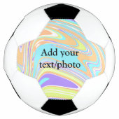 ピンクシンプルがかったオレンジ色の黄色の抽象芸術名tを追加 サッカーボール (正面)