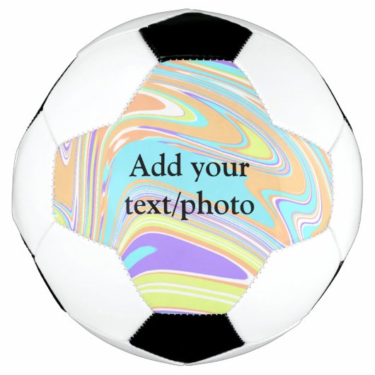 ピンクシンプルがかったオレンジ色の黄色の抽象芸術名tを追加 サッカーボール (正面)