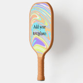 ピンクシンプルがかったオレンジ色の黄色の抽象芸術名tを追加 ピックルボールラケット (左)