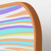 ピンクシンプルがかったオレンジ色の黄色の抽象芸術名tを追加 ピックルボールラケット (左詳細)