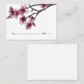 ピンクシンプルさくらんぼ座席表 プレイスカード (正面/裏面)