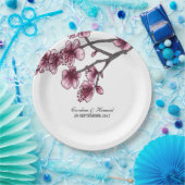 ピンクシンプルさくらんぼ紙プレート ペーパープレート (パーティー)