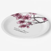 ピンクシンプルさくらんぼ紙プレート ペーパープレート (アングル)