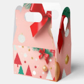 ピンクシンプルのクリスマス フェイバーボックス (オープン)