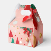 ピンクシンプルのクリスマス フェイバーボックス (正面サイド)