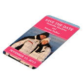 ピンクシンプルのシックな写真Save the Date Magnet マグネット (左側)