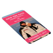 ピンクシンプルのシックな写真Save the Date Magnet マグネット (右側)