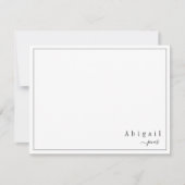 ピンクシンプルのスクリプモダントパーソナライズされた文具 ノートカード (正面)