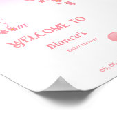 ピンクシンプルのデイジーフラワーベビーシャワーへようこそ ポスター (角)