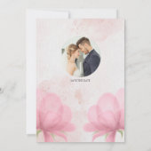 ピンクシンプルのフローラとエレガントなウェディング招待状 招待状 (裏面)