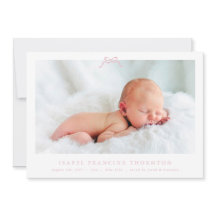 ピンクシンプルのボウフォトベビー誕生