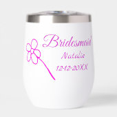 ピンクシンプルのミニマル花嫁付き添え名の年の文字 (正面)