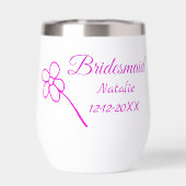 ピンクシンプルのミニマル花嫁付き添え名の年の文字 (背面)