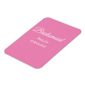 ピンクシンプルのミニマル花嫁付き添え名の年の文字 マグネット (左側)