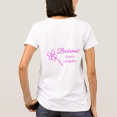 ピンクシンプルのミニマル花嫁付き添え名の年の文字 Tシャツ (裏面)