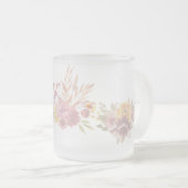 ピンクシンプルのモダンフローラひまわり フロストグラスマグカップ (正面右)