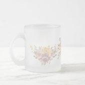 ピンクシンプルのモダンフローラひまわり フロストグラスマグカップ (左)