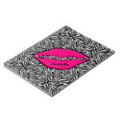 ピンクシンプルの唇を持つシブパーソナライズされたラ ノートブック (左側)