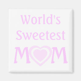 ピンクシンプルの愛のハートを持つ世界で最も甘いMOM マグネット