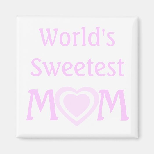 ピンクシンプルの愛のハートを持つ世界で最も甘いMOM マグネット (正面)
