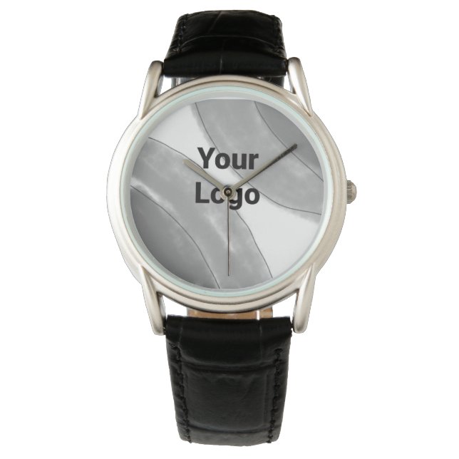 ピンクシンプルの紫のスパークルお名前を追加let 腕時計 (正面)