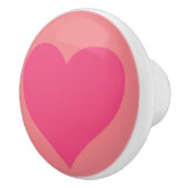 ピンクシンプルの背景にハートピンクのセラミックプル セラミックノブ (右)