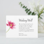 ピンクシンプルの花。望スタイリッシュ結婚み エンクロージャーカード (スタンド正面)