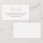 ピンクシンプルの詳細。モダン結婚web エンクロージャーカード (正面/裏面)