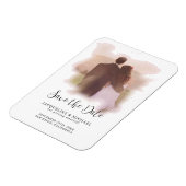 ピンクシンプルエレガントモダンのスクリプト水彩写真 マグネット (左側)