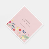 ピンクシンプルエレガントワイルドフラワー赤ちゃんシャワー スタンダードランチョンナプキン (角)