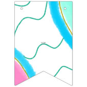 ピンクシンプルクミニマルグリーン水彩追加ネーム文字 バンティングフラッグ (第2の旗)