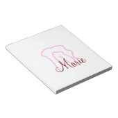 ピンクシンプルグリッターレインボー抽象芸術追加の名前 ノートパッド (アングル)