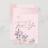 ピンクシンプルサンキューカード サンキューカード (正面/裏面)