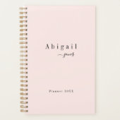 ピンクシンプルスクリモダンプトラグジュアリープロフェッショナル プランナー手帳 (正面)