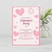 ピンクシンプルバレンタインデーパーティーカード シーズンカード (スタンド正面)