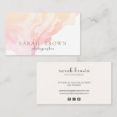 ピンクシンプルピエレガントーチマーブルシームレス 名刺 (正面/裏面)