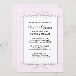 ピンクシンプルブライダルシャワー招待 招待状