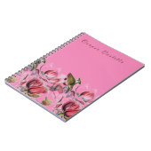 ピンクシンプルプロフェッショナル書道マグノリアス ノートブック (左側)