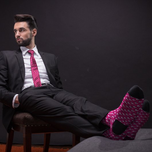 ピンクシンプルボーリングピンデザイン ネクタイ