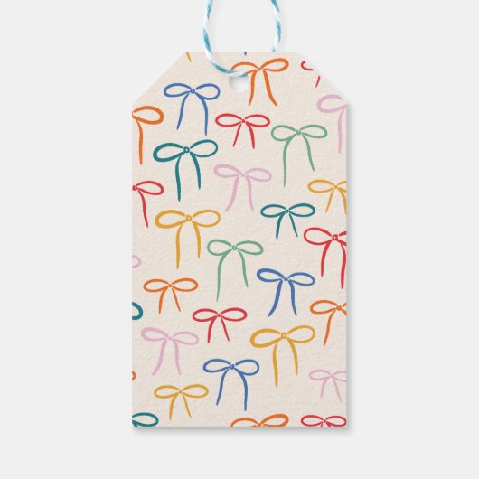 ピンクシンプルボー空白のギフトラベル ギフトタグ (裏面)